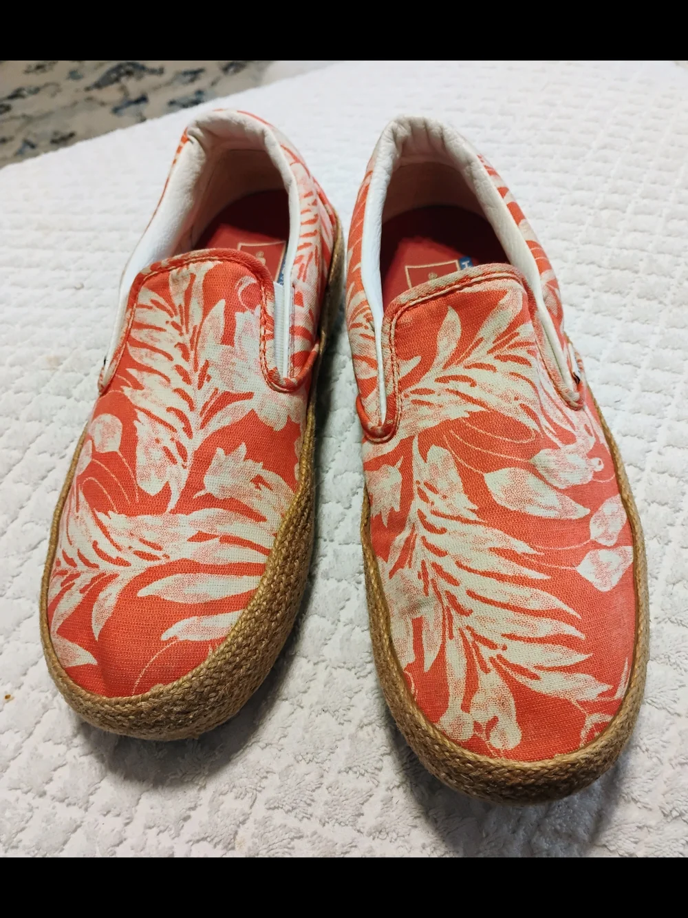 Vans Coral Tropical Floral Slip-On Espadrilles Sneakers Women's Size 10